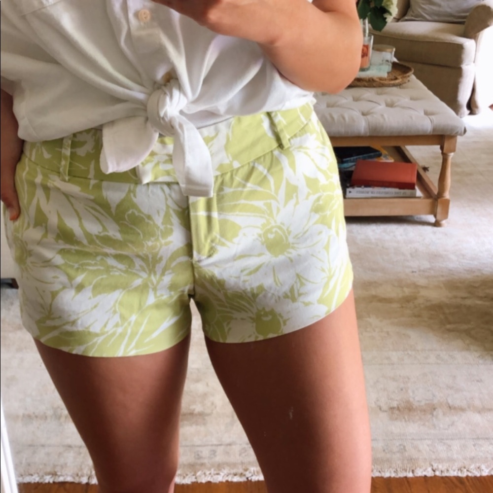 Tropical Lime Green J. Crew Shorts